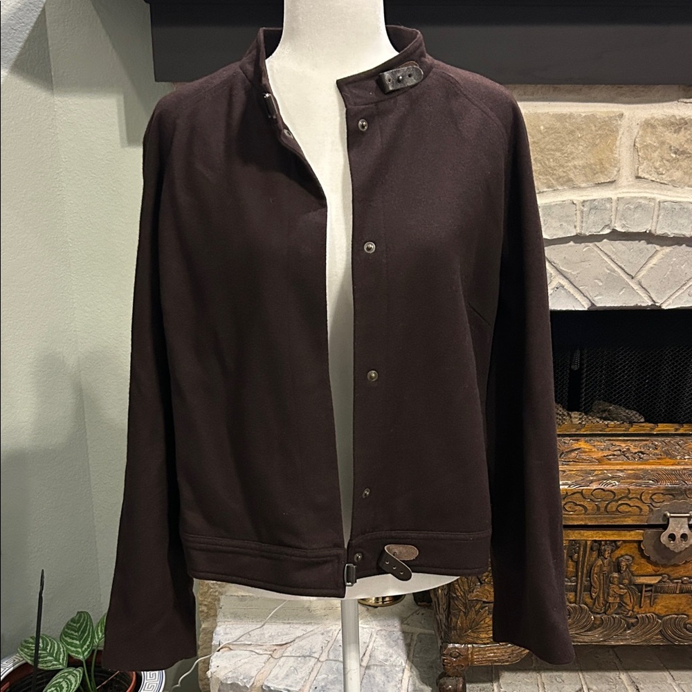 Eddie Bauer Dark Brown Wool Blend Coat
